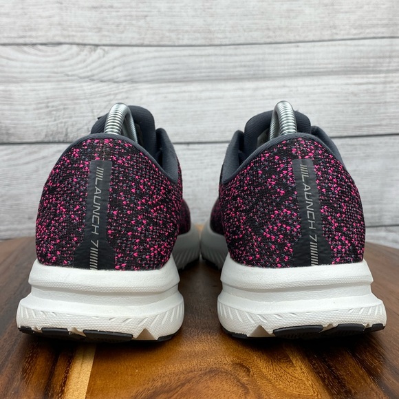 Brooks Women’s Launch 7 Black Pink Running Shoe 1203221B083 Sneaker Size 10.5 - Picture 6 of 12